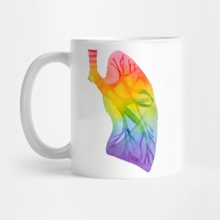 Watercolor Rainbow Lung (white) Mug